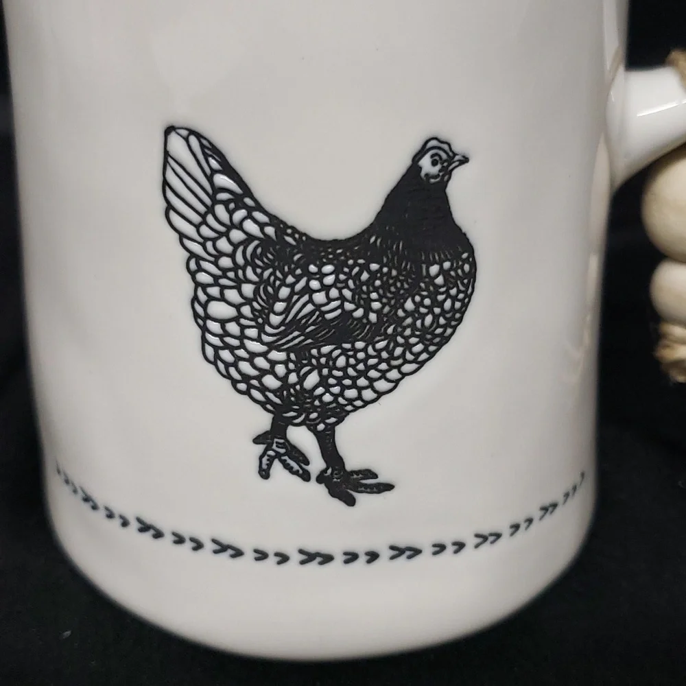 Melrose International NWT Ivory Ceramic Pitcher with Chicken Design